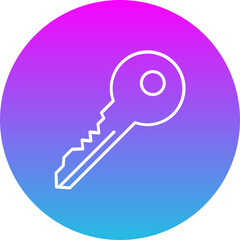 Key Gradient Circle Line Inverted Icon