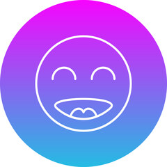 Happy Gradient Circle Line Inverted Icon