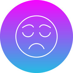 Sad Gradient Circle Line Inverted Icon