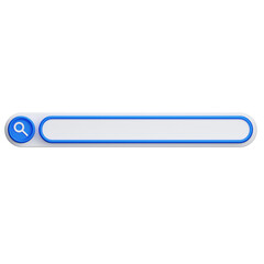 Obraz premium Blue search engine for information information on transparent background. 3D Illustration