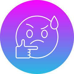 Thinking Gradient Circle Line Inverted Icon