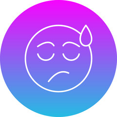 Disappointed Gradient Circle Line Inverted Icon