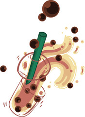 Matcha and brown sugar bubble milk tea 