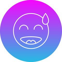 Embarrassed Gradient Circle Line Inverted Icon