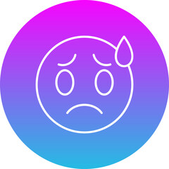 Worried Gradient Circle Line Inverted Icon