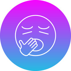 Yawn Gradient Circle Line Inverted Icon