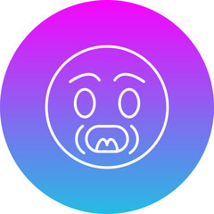 Yelling Gradient Circle Line Inverted Icon