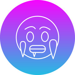 Cold Gradient Circle Line Inverted Icon