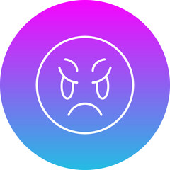 Scowl Gradient Circle Line Inverted Icon