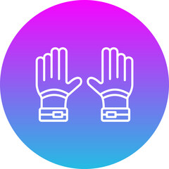Gloves Gradient Circle Line Inverted Icon