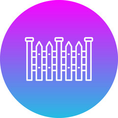 Fence Gradient Circle Line Inverted Icon