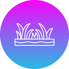 Grass Gradient Circle Line Inverted Icon