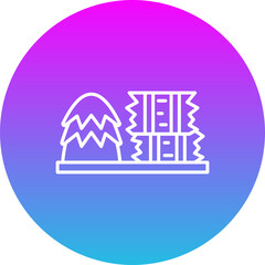 Hay Bale Gradient Circle Line Inverted Icon