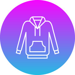 Hoodie Gradient Circle Line Inverted Icon