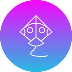 Kite Gradient Circle Line Inverted Icon