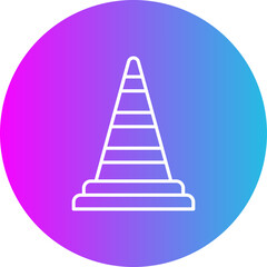 Traffic Cone Gradient Circle Line Inverted Icon