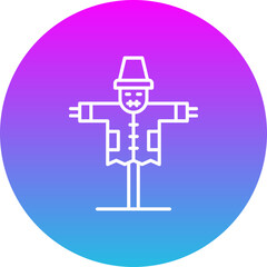 Scarecrow Gradient Circle Line Inverted Icon