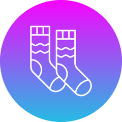Socks Gradient Circle Line Inverted Icon