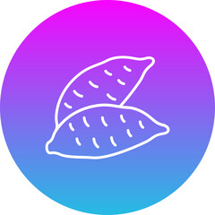 Sweet Potato Gradient Circle Line Inverted Icon