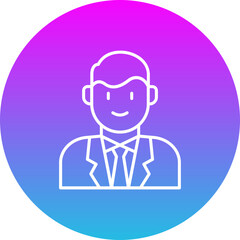 Groom Gradient Circle Line Inverted Icon