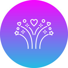 Fireworks Gradient Circle Line Inverted Icon