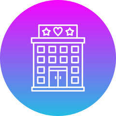 Hotel Gradient Circle Line Inverted Icon