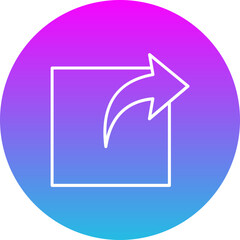 Export Gradient Circle Line Inverted Icon