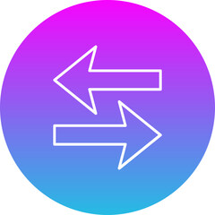 Left Right Gradient Circle Line Inverted Icon