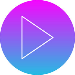 Play Gradient Circle Line Inverted Icon