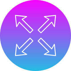 Resize Gradient Circle Line Inverted Icon