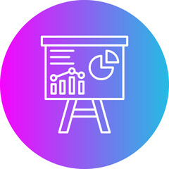 Presentation Gradient Circle Line Inverted Icon