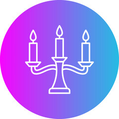 Candle Gradient Circle Line Inverted Icon