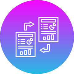 File Transfer Gradient Circle Line Inverted Icon