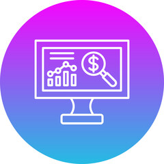 Market Research Gradient Circle Line Inverted Icon