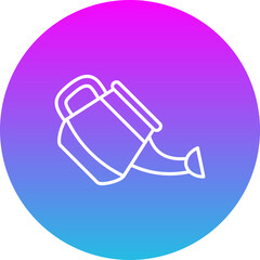 Watering Can Gradient Circle Line Inverted Icon