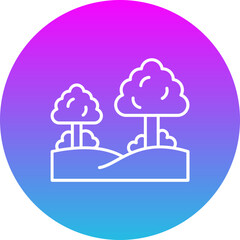 Forest Gradient Circle Line Inverted Icon