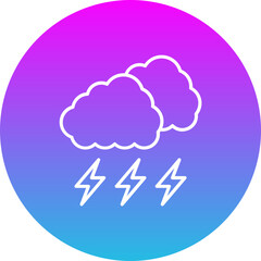 Thunder Gradient Circle Line Inverted Icon