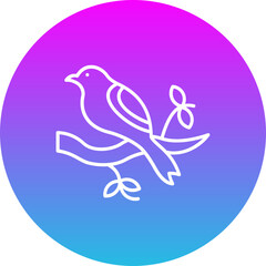 Bird Gradient Circle Line Inverted Icon