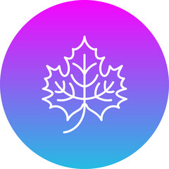 Maple Leaf Gradient Circle Line Inverted Icon