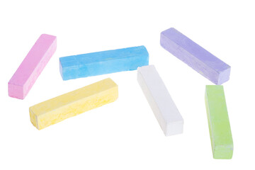 colored chalks isolated