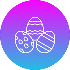 Easter Egg Gradient Circle Line Inverted Icon