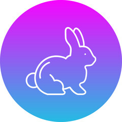 Rabbit Gradient Circle Line Inverted Icon