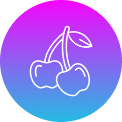 Cherry Gradient Circle Line Inverted Icon