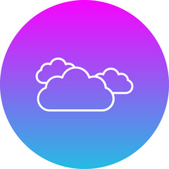 Clouds Gradient Circle Line Inverted Icon