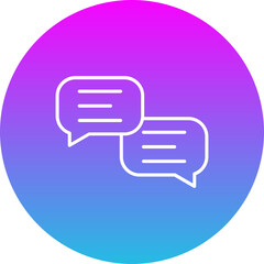 Chat Gradient Circle Line Inverted Icon