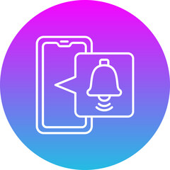 Alarm Gradient Circle Line Inverted Icon