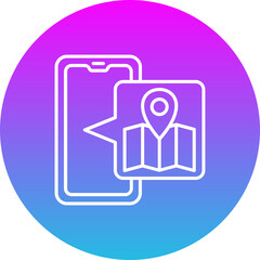 Location Gradient Circle Line Inverted Icon