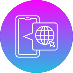 Web Gradient Circle Line Inverted Icon