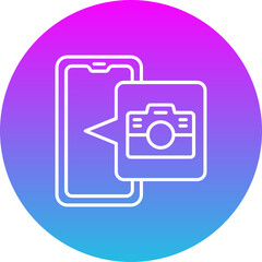 Camera Gradient Circle Line Inverted Icon