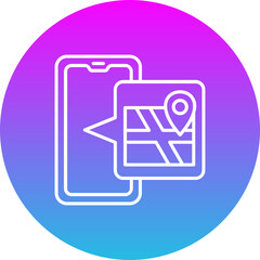 Map Gradient Circle Line Inverted Icon